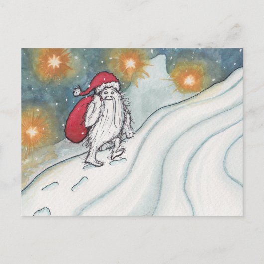 Yeti Santa Feestdagenkaart (Voorkant)