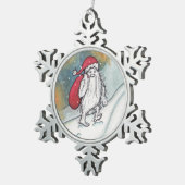 Yeti Santa Tin Sneeuwvlok Ornament (Rechts)