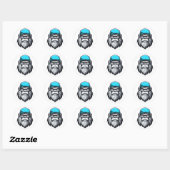 Yeti Sasquatch Bigfoot grijs opa karakter Ronde Sticker (Vel)