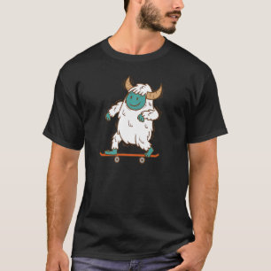 Yeti Skating Snowman Creatprint T-shirt