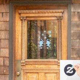 Yeti & Snowflakes Kerstvenster Decals