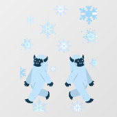 Yeti & Snowflakes Kerstvenster Decals (Vel)