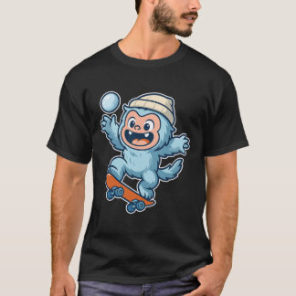 Yeti Snowll Skateboard Fun  T-shirt