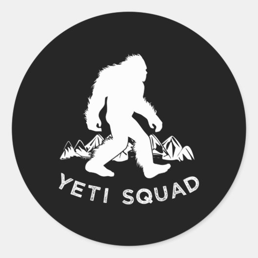 Yeti Squad Mountain Snow Ronde Sticker (Voorkant)