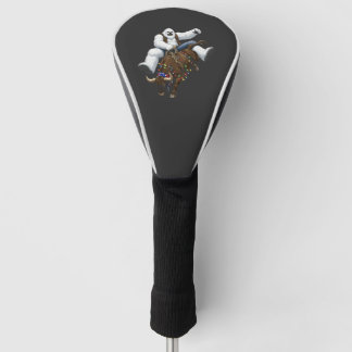 Yeti-stierrijder Kerstman Western Rodeo Kerstmis Golfheadcover