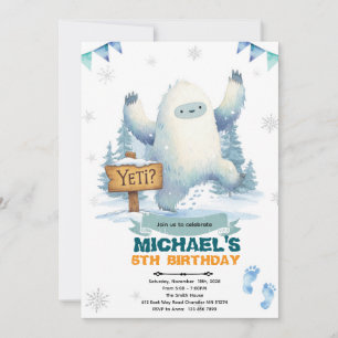 Yeti verjaardagsfeest uitnodiging