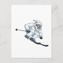 Yeti Verschrikkelijke Sneeuwman Skiën Grappige Fee