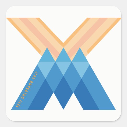 YetiMen Logo Colorado 2017 Versie Vierkante Sticker (Voorkant)