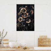 Yeux dans une impression de fleurs sombres et luna (Cuisine)