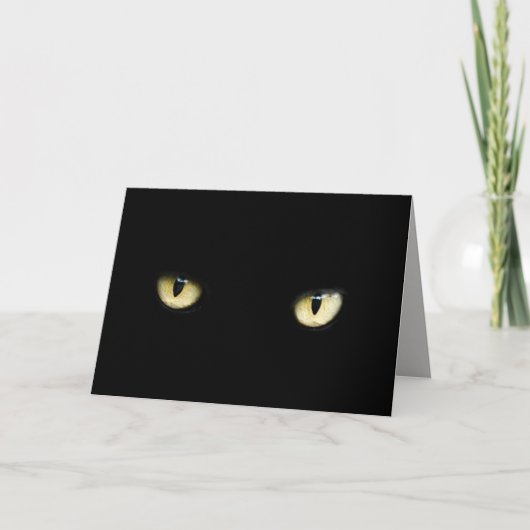yeux de chat noir carte de voeux (Devant)