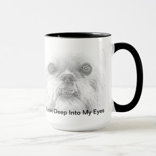Yeux de chien de griffon de Bruxelles de tasse (Droite)
