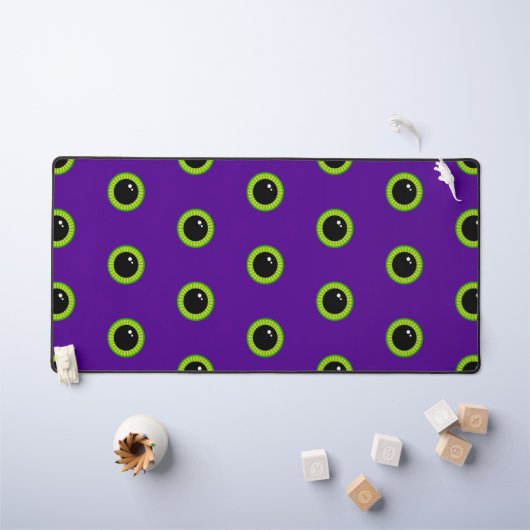 Yeux de monstre verts et violets drôles (Tableau pour enfants)