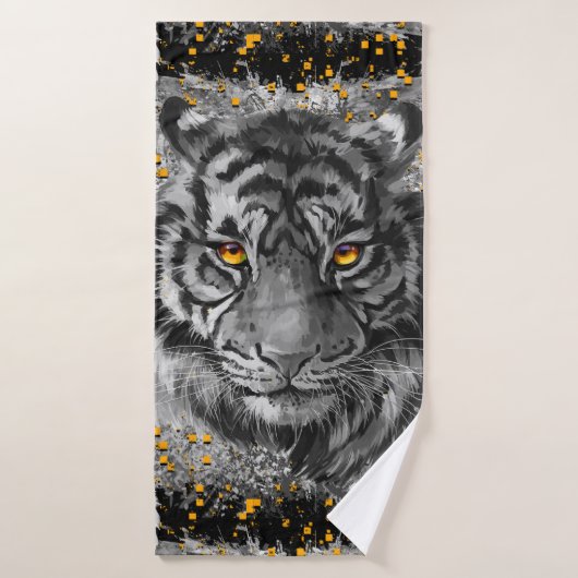 Yeux de tigre orange | Serviette de bain en tigre  (Serviette de bain)
