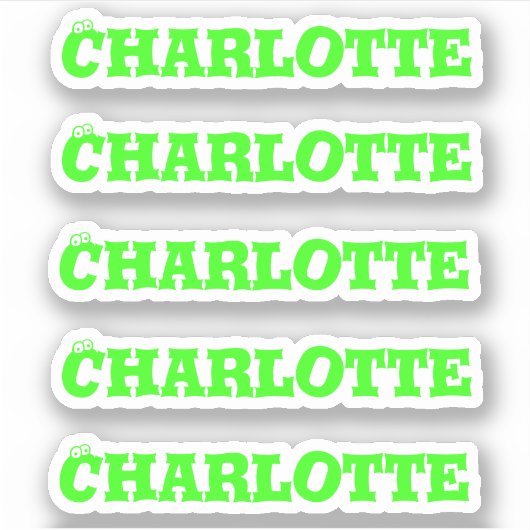 Yeux d'Halloween | Sticker de nom vert néon (Devant)