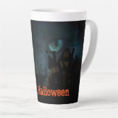 Yeux d'un chat noir Éffrayant Halloween latte Mug (Angle droit)