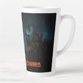 Yeux d'un chat noir Éffrayant Halloween latte Mug (Droite)