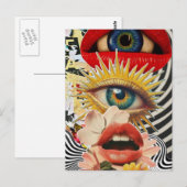 Yeux et lèvres surréalistes Carte postale (Devant / Derrière)