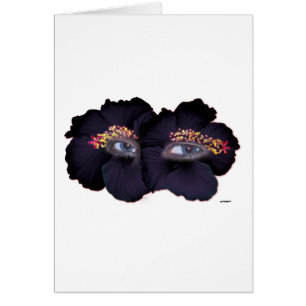 Yeux Hibiscus - Noir/Violet