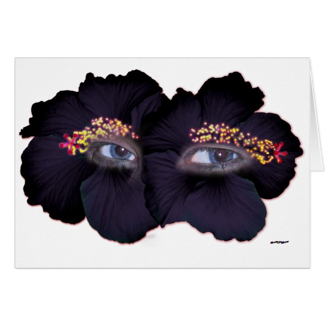 Yeux Hibiscus - Noir/Violet (Devant horizontal)