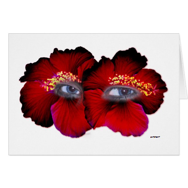 Yeux Hibiscus - Rouge et Noir (Devant horizontal)