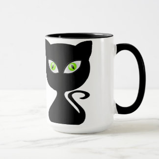 Yeux verts de conception de Coffe de tasse de chat
