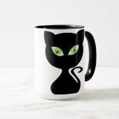 Yeux verts de conception de Coffe de tasse de chat (Devant droit)