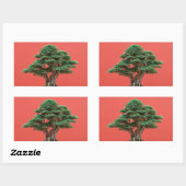 Yew bonsai rechthoekige sticker (Vel)