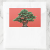 Yew bonsai rechthoekige sticker (Tas)