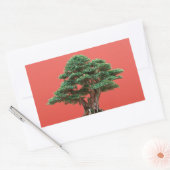 Yew bonsai rechthoekige sticker (Envelop)
