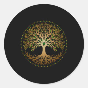 Yggdrasil, Keltisch, boom, leven, Noors, mythologi Ronde Sticker