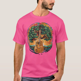 Yggdrasil Natuur muzikant Tree of Life Akoestische T-shirt