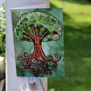 Yggdrasil Tree Norse Mythology Waterverf Card Kaart