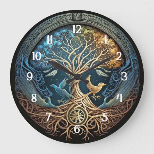 Yggdrasil Tree of Life Grote Klok (Voorkant)