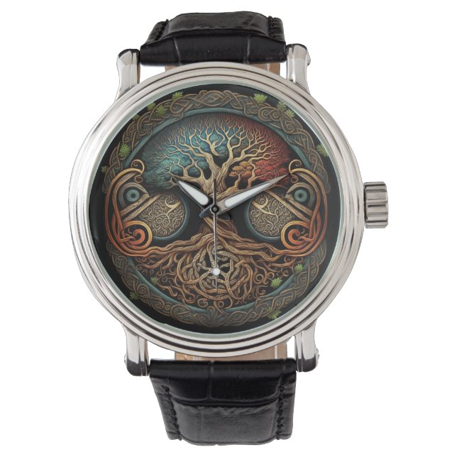Yggdrasil Viking Tree of Life Horloge (Voorkant)