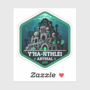 Y'ha-nthlei Abyssale Stad Vintage Reisbadge Sticker