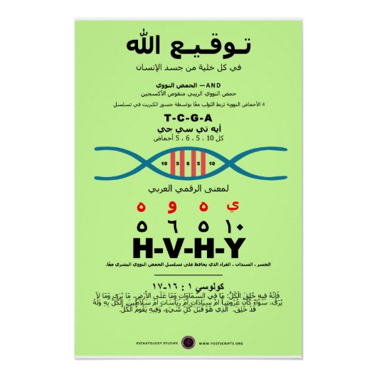 YHVH DNA - Arabisch Perfect Poster (Voorkant)