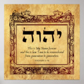 YHWH Hebreeuws Name of God  Canvas Art Print (Voorkant)