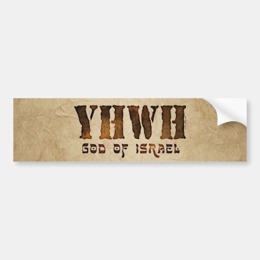 YHWH Jehovah Bumpersticker (Voorkant)