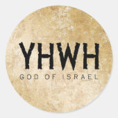 YHWH Jehovah Ronde Sticker (Voorkant)