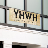 YHWH (Yahweh, Jehovah) God van Israël Spandoek (Buitenkant Gebouw)