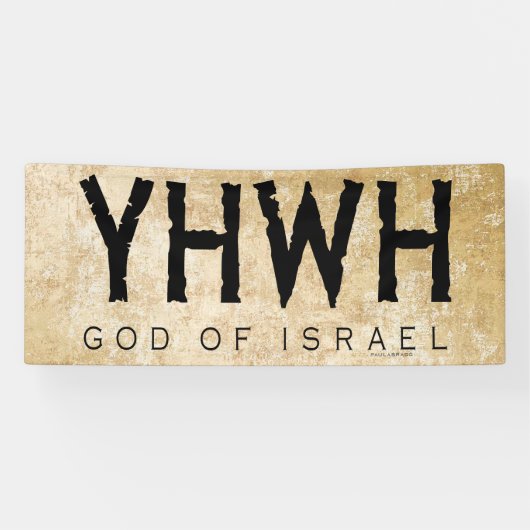 YHWH (Yahweh, Jehovah) God van Israël Spandoek (Horizontaal)