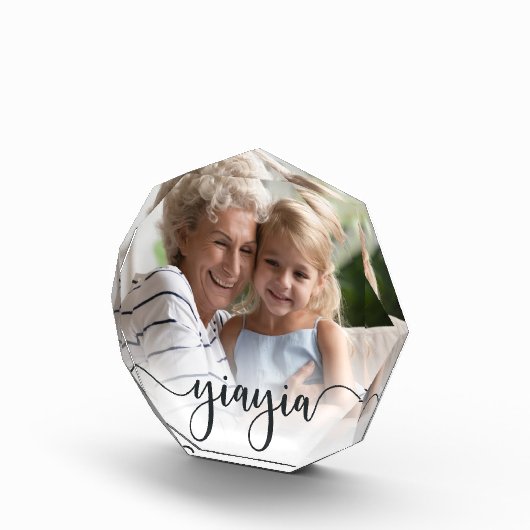 Yiayia | Grandma Script Overlay Fotoblokken (Rechts)