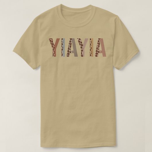 Yiayia Leopard Print mam Cute Moederdag Funny Gr T-shirt (Design voorkant)