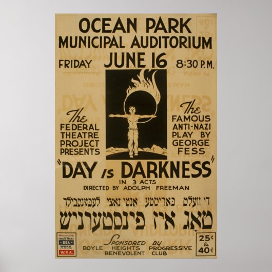 Yiddish Anti-Play  1939 WPA-Poster Poster (Voorkant)
