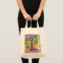 Yiddish Flight of Butterflies Hamsa Tallit Bag