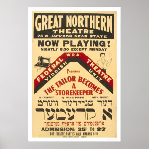 Yiddish Theater Tailor 1938 WPA Poster