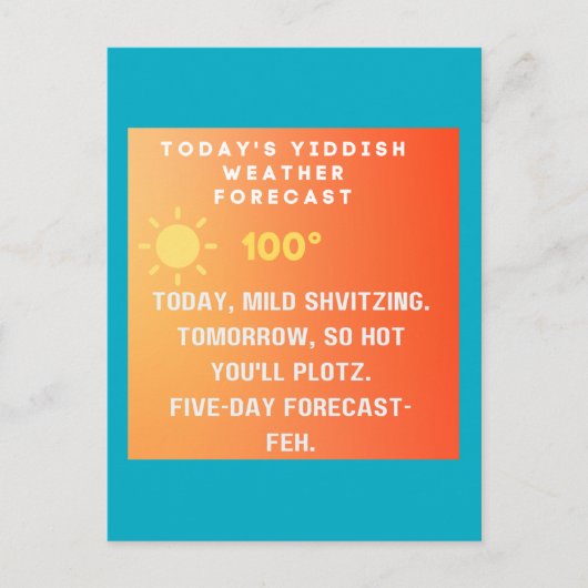 Yiddish Weather Forecast Briefkaart (Voorkant)