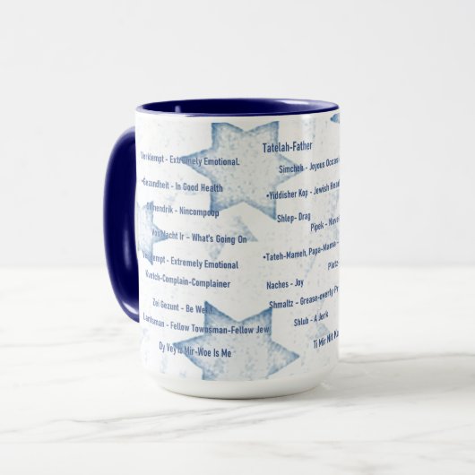 Yiddishe "Cup" Mok Het is cool om Yiddish te sprek (Voorkant links)