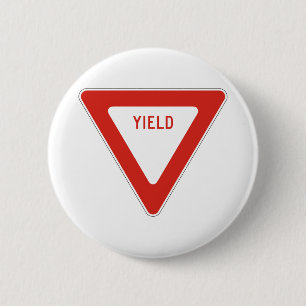 Yield Street Road Sign Symbool Attach Traffic Ronde Button 5,7 Cm