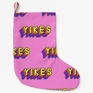 Yikes Words: Roze  behang. Kleine Kerstsok
